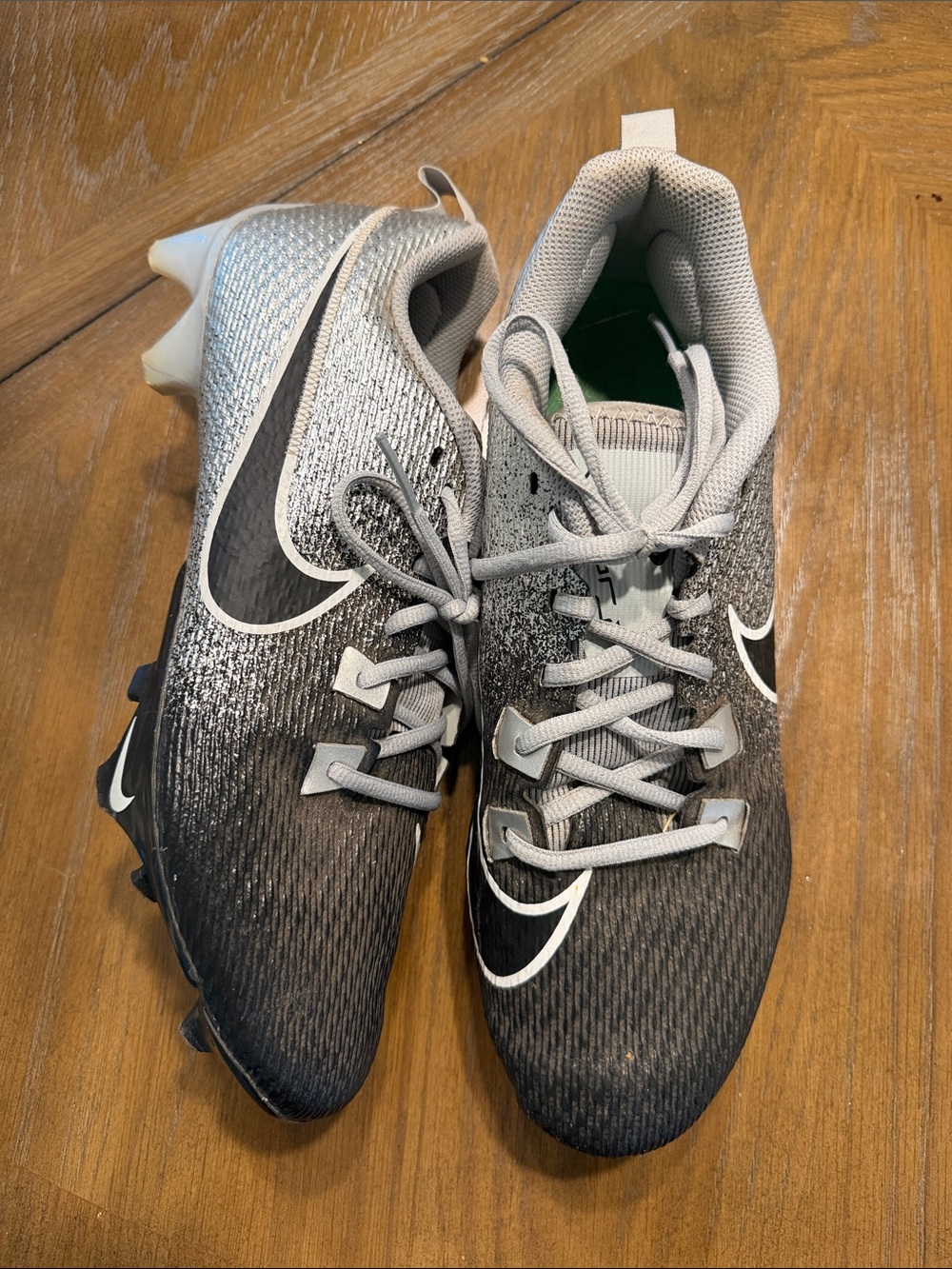 Nike Black Gray Gradient Football Cleats- Vapor Edge Speed